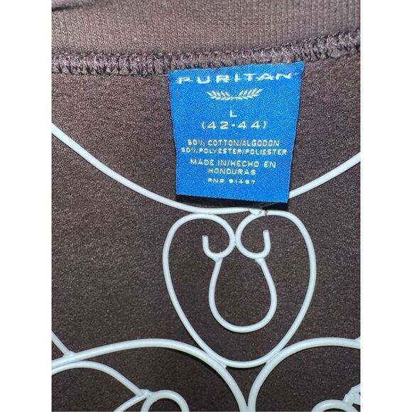 RARE VINTAGE MEN PURITAN Deer Hunter Graphic Sweatshirt  Men's L (42-44) Brown - Picture 6 of 7